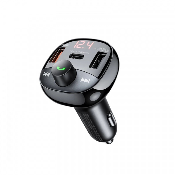 ������������� �������� ���������� + FM ������� Remax Lodi Series 2xUSB + Type-C 54.5W Black (RCC331) - �������� 1