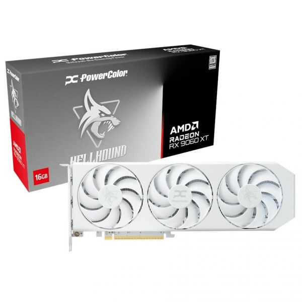 ���������� AMD Radeon RX 9060 XT 16GB GDDR6 Hellhound Spectral White PowerColor (RX9060XT 16G-L/OC/WHITE) - �������� 1