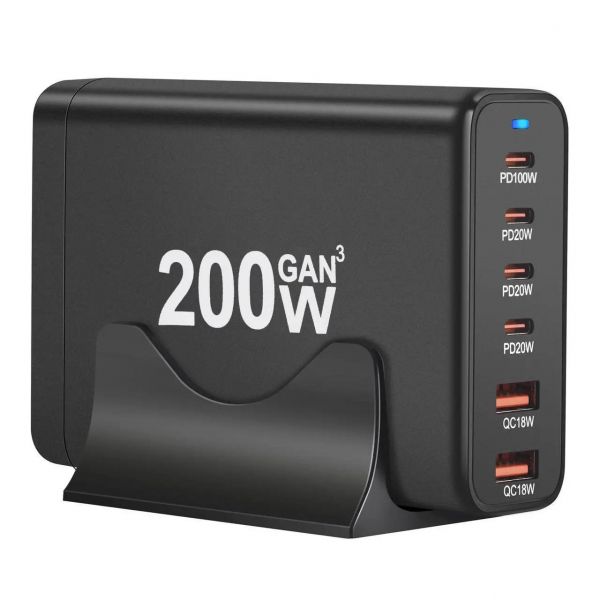 ������� �������� ���������� XoKo QC-220 (6USB) Gan3 220W Black (QC-220) - �������� 3
