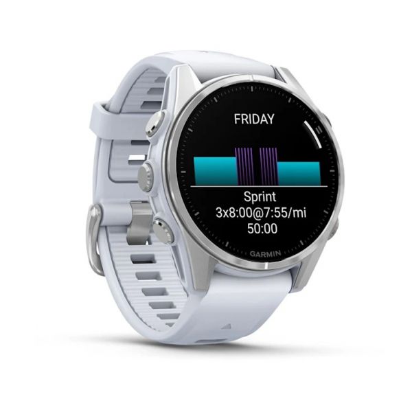 - Garmin Fenix 8 43mm AMOLED Silver with Whitestone Silicone (010-02903-06) -  9