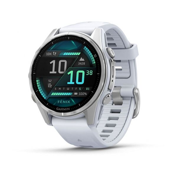- Garmin Fenix 8 43mm AMOLED Silver with Whitestone Silicone (010-02903-06) -  1