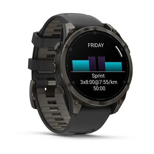 �����-�������� Garmin Fenix 8 47mm AMOLED Sapphire Carbon Gray DLC Titanium with Black Silicone (010-02904-29) - �������� 12