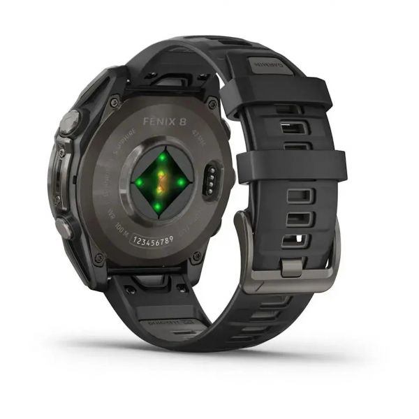 �����-�������� Garmin Fenix 8 47mm AMOLED Sapphire Carbon Gray DLC Titanium with Black Silicone (010-02904-29) - �������� 4