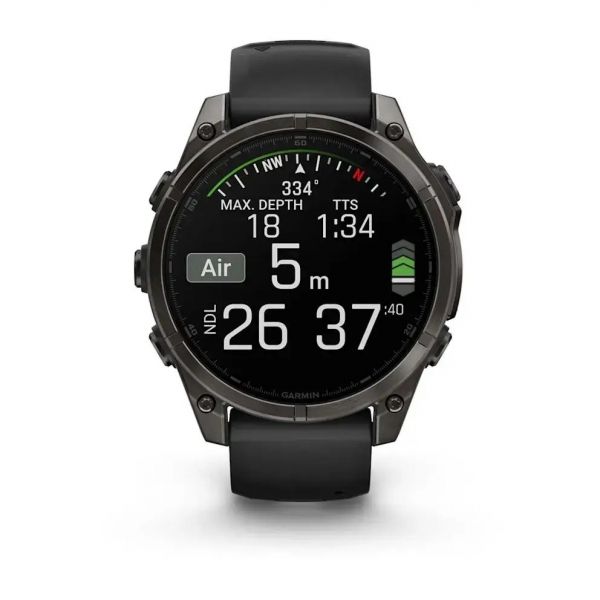 �����-�������� Garmin Fenix 8 47mm AMOLED Sapphire Carbon Gray DLC Titanium with Black Silicone (010-02904-29) - �������� 7