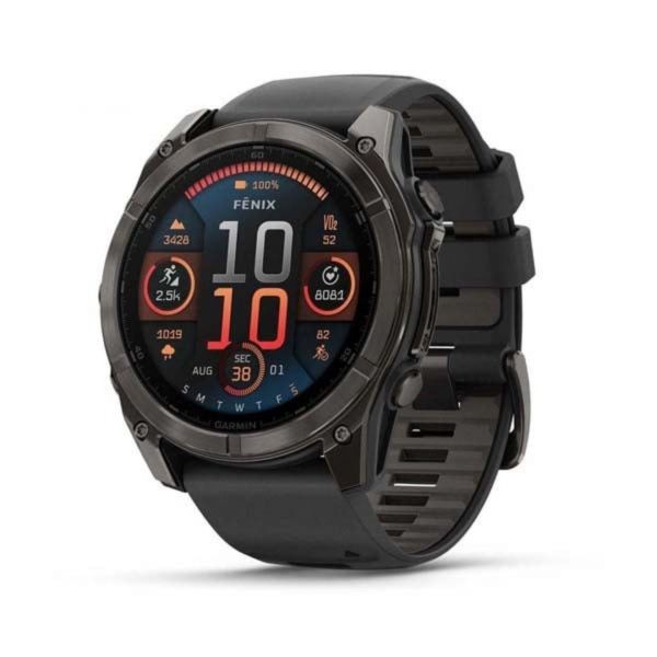 �����-�������� Garmin Fenix 8 51mm AMOLED Sapphire Carbon Gray DLC Titanium with Black Silicone (010-02905-63) - �������� 1