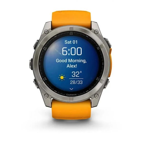 �����-���� Garmin Fenix 8 51mm AMOLED Sapphire Graphite DLC Titanium with Spark Orange Silicone (010-02905-53) - �������� 12