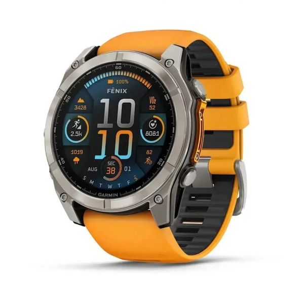 �����-���� Garmin Fenix 8 51mm AMOLED Sapphire Graphite DLC Titanium with Spark Orange Silicone (010-02905-53) - �������� 1
