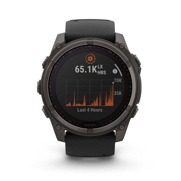 �����-�������� Garmin Fenix 8 51mm Sapphire Solar Carbon Gray DLC Titanium with Black Silicone (010-02907-70) - �������� 2