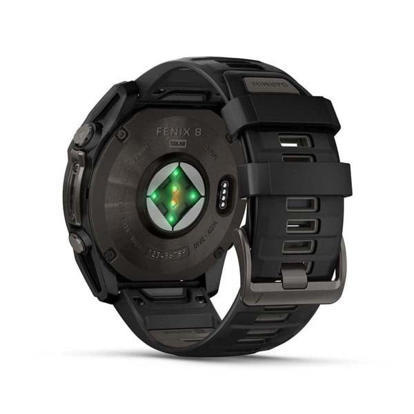 �����-�������� Garmin Fenix 8 51mm Sapphire Solar Carbon Gray DLC Titanium with Black Silicone (010-02907-70) - �������� 5