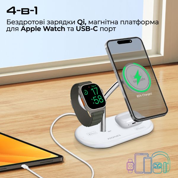 ������������ �������� ���������� Promate Synergy-Pro MagSafe 57W White - �������� 2