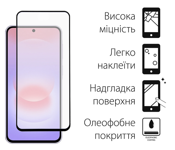 ������� ���� Dengos SuperD ��� Samsung Galaxy A37 SM-A376/A57 SM-A576 Black Full Glue (TGFG-SD-08) - �������� 2