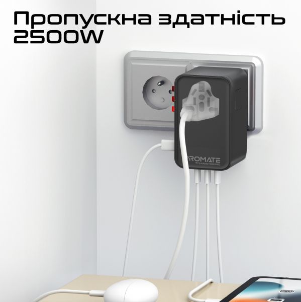   Promate TripMate-GaN160 160W Black -  4