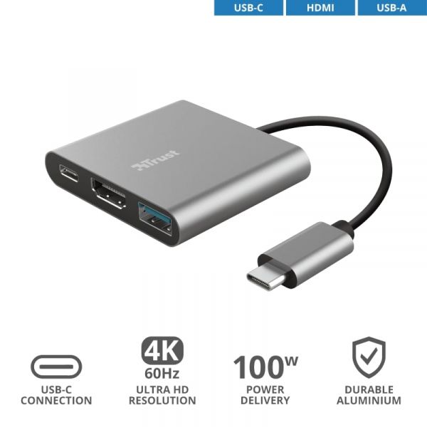 USB-��� Trust Dalyx Aluminium USB Type-C 3-�-1 (23772) - �������� 6