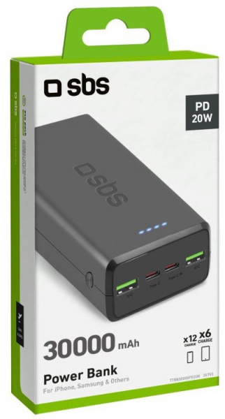 ������������� ��������� ������� SBS 30000 mAh 20W Black (TTBB30000PD20K) - �������� 10