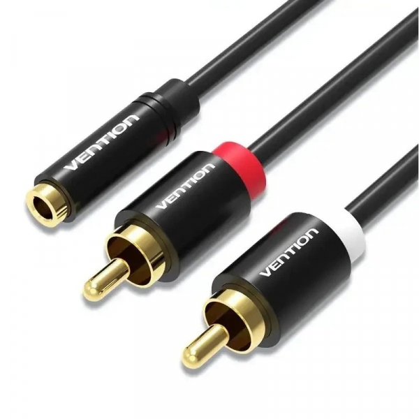 ������ Vention 3.5 �� - 2�RCA (F/M), 1 �, Black (VAB-R01-B100) - �������� 1