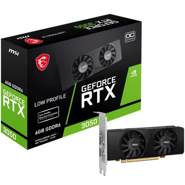 ���������� GF RTX 3050 6GB GDDR6 Low Profile E OC MSI (GeForce RTX 3050 LP E 6G OC) - �������� 1