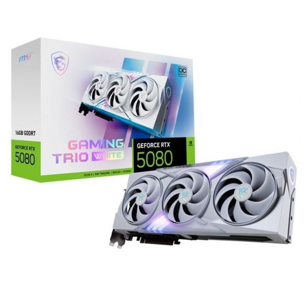 ���������� GF RTX 5080 16GB GDDR7 Gaming Trio OC White MSI (GeForce RTX 5080 16G GAMING TRIO OC WHITE) - �������� 1