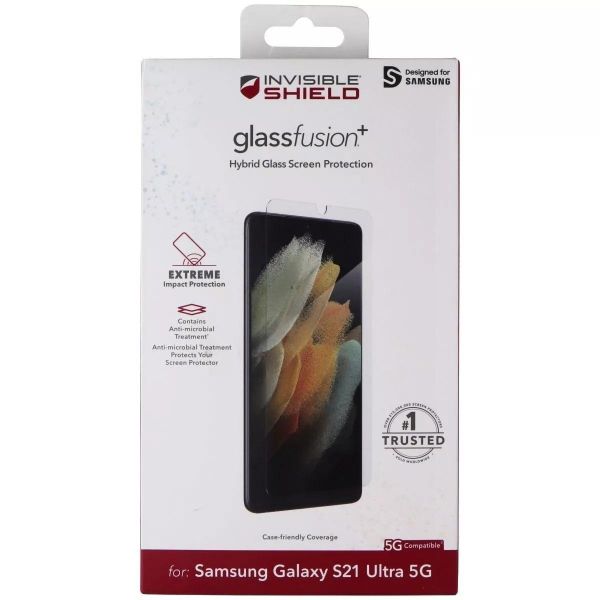 ������� ��i��� ZAGG InvisibleShield GlassFusion+ Hybrid Glass ��� Samsung Galaxy S21 Ultra SM-G998 Transparent (200307502) - �������� 1
