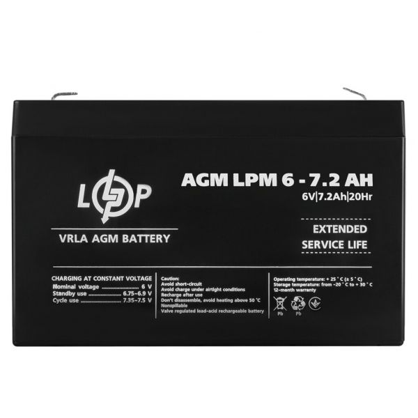     AGM LPM 6V - 7.2 Ah LogicPower -  3