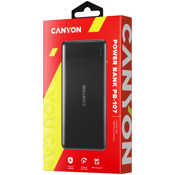  CANYON PB-107 10000mAh Black (CNE-CPB1007B) -  5