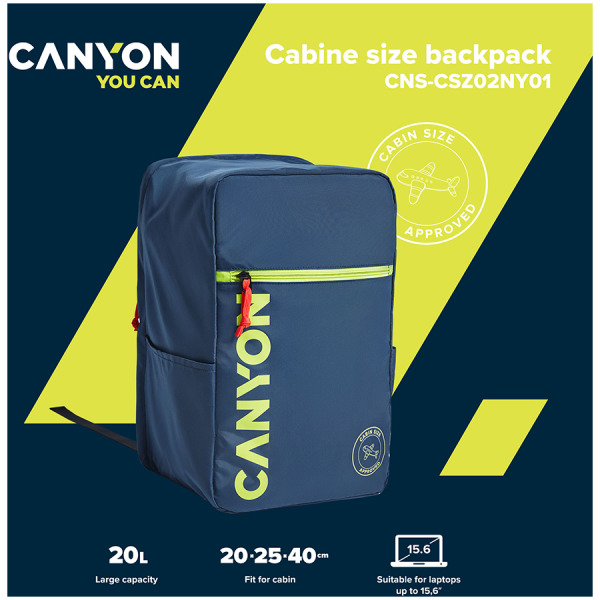 cabin size backpack for 15.6" laptop,polyester,navy (CNS-CSZ02NY01) -  8