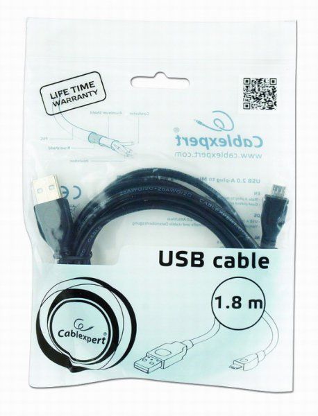  micro USB2.0, A-/micro B-, 1.8 ,  Cablexpert CCP-mUSB2-AMBM-6 -  5