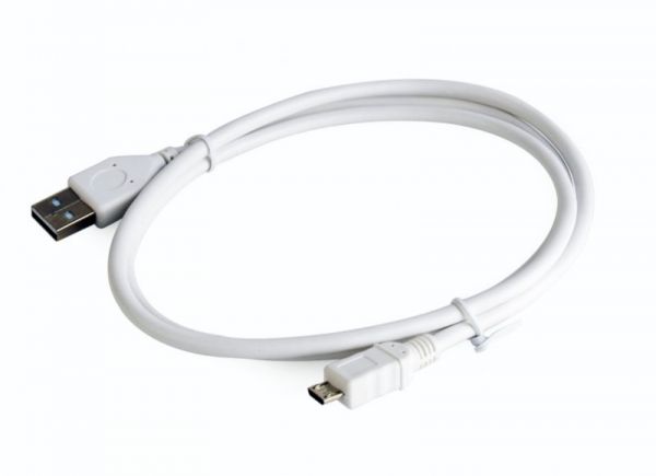  micro USB 2.0, A-/micro B-, , 0.5 ,  Cablexpert CCP-mUSB2-AMBM-W-0.5M -  2