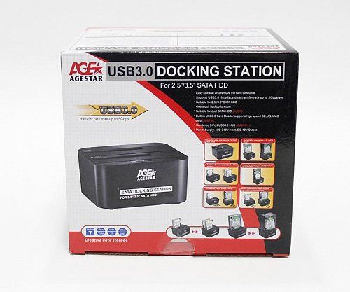 ���-�������, USB 3.0, 2 �����, ������ Agestar 3UBT6-6G (Black) - �������� 3
