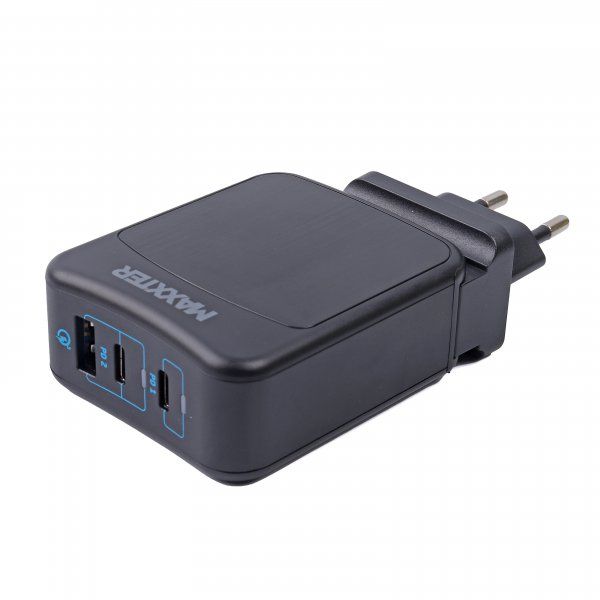 ��������� �������� ������� ��� ��������/��������/��������, 1 USB-A + 2USB-C (PD 65W+PD 18W + QC 3.0) Maxxter WC-PD65W-01 - �������� 2
