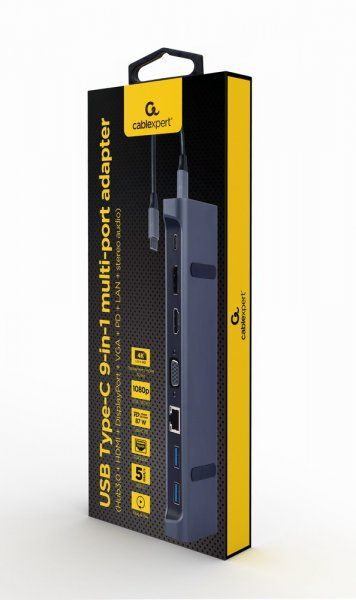 ��� ������� USB-C 9-�-1 (USB-��� + HDMI/VGA/PD/���������/LAN/3.5-�� ����), ���� Cablexpert A-CM-COMBO9-02 - �������� 6