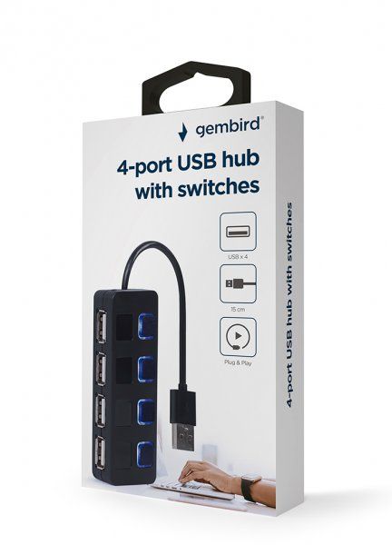  Gembird USB 2.0 4 ports switch black (UHB-U2P4-05) -  5