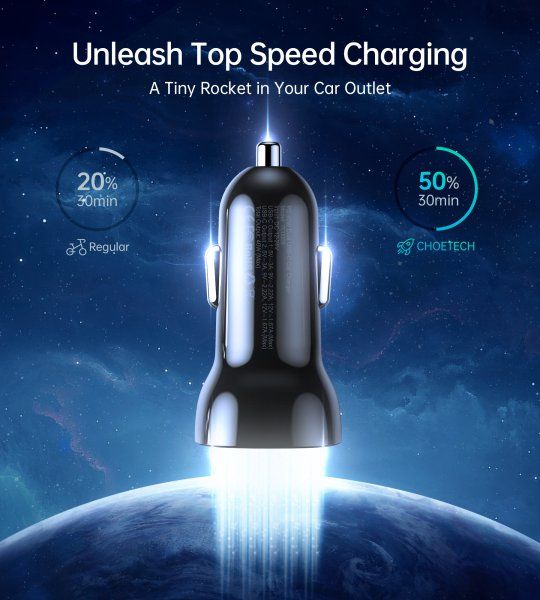 ������������ �������� �������, 2 �����, 38��, QC3.0+PD (20+20��), ������ Choetech TC0008-BK - �������� 3