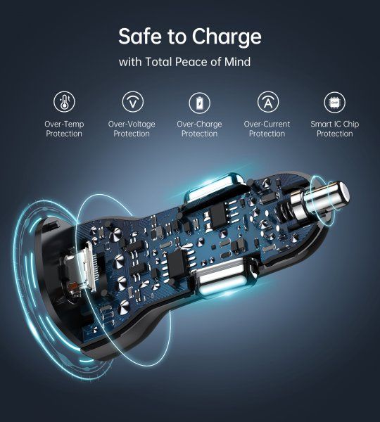 ������������ �������� �������, 2 �����, 38��, QC3.0+PD (20+20��), ������ Choetech TC0008-BK - �������� 7