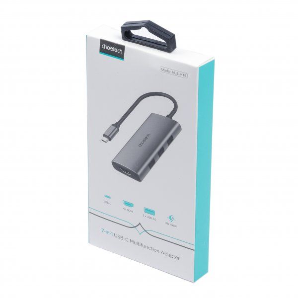   USB-C 7--1 (HDMI/PD//USB-A / USB-C),  Choetech HUB-M19-GY -  8