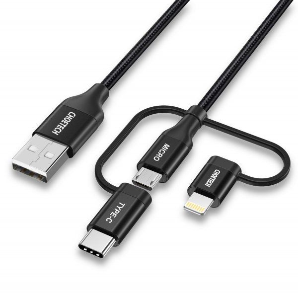  USB 2.0, MFI, AM-/Lightning/Micro/Type-C USB, 1.2  Choetech IP0030-BK -  1