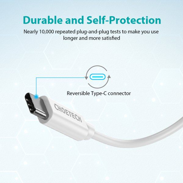 ������ ������ ����� USB 2.0 A-����/C-����,1 �. Choetech AC0002-WH - �������� 3