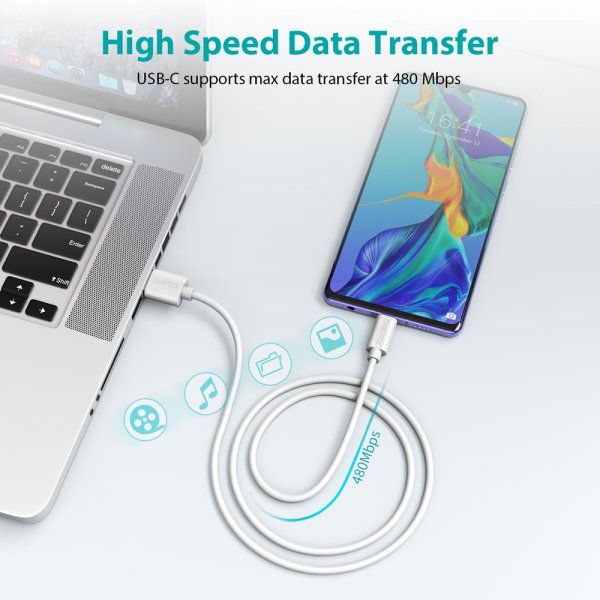 ������ ������ ����� USB 2.0 A-����/C-����,1 �. Choetech AC0002-WH - �������� 6