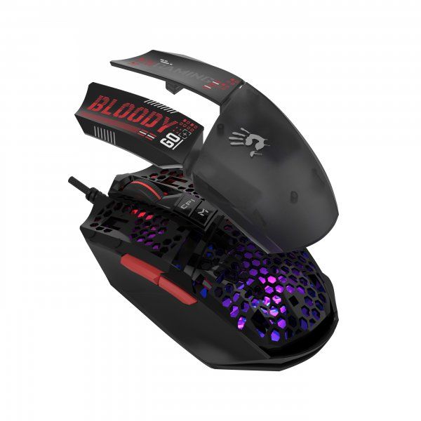 ������ ���� Bloody Activated, RGB, 12000 CPI, 30M ���������, ������ W60 Max Mini Bloody(Honeycomb) - �������� 9