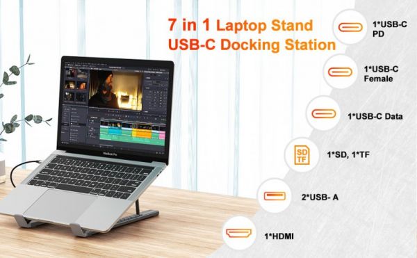 ��� ������� USB-C 7-�-1 (HDMI/PD/���������/USB-A / USB-C), ������� Choetech HUB-M48-GY - �������� 13