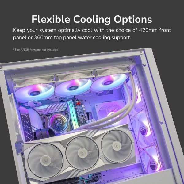 ������� ������, 2*120mm ����������� ����������������, ATX/mATX/mini-ITX, Type C x 1, USB3.0 x 2, Audio x1, ������ ���� Cougar UNIFACE White - �������� 10