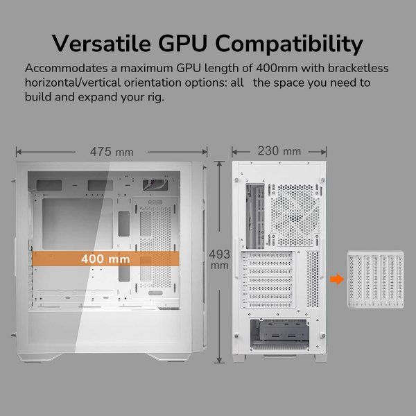 ������� ������, 2*120mm ����������� ����������������, ATX/mATX/mini-ITX, Type C x 1, USB3.0 x 2, Audio x1, ������ ���� Cougar UNIFACE White - �������� 13