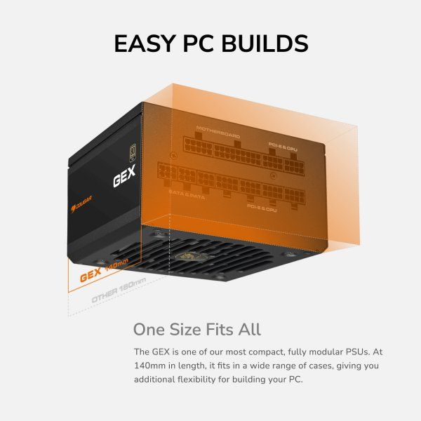 ���� �������� 650 ��, 80 Plus Gold, Modular, 120 �� Silent Fan, 8SATA + 4PCI-E Cougar GEX 650 - �������� 17