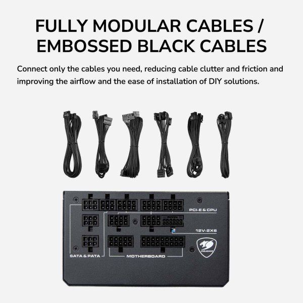 ���� �������� 850 ��, 80 Plus Gold, Modular, 135 �� Silent Fan, 8SATA + 4PCI-E Cougar GLE850 - �������� 22