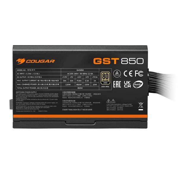 ���� �������� 850 ��, 80 Plus Gold, ATX 3.1, 120 �� HDB Fan, 8 SATA + 6 PCI-E Cougar GST850 - �������� 6