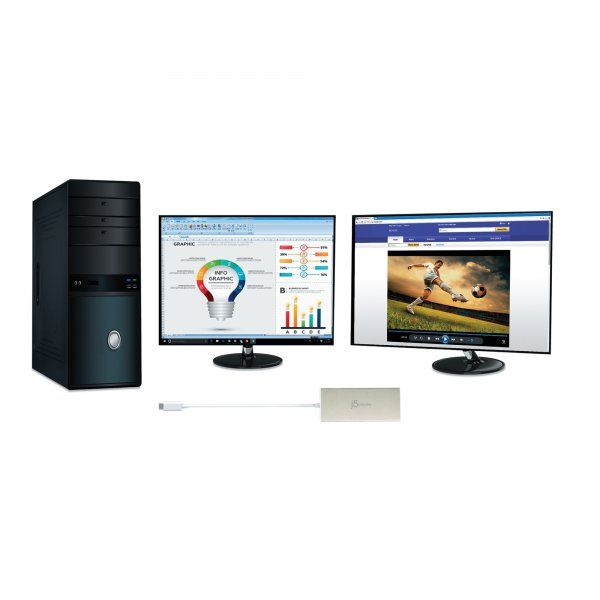 ��� ������� USB-C 6-�-1 (HDMI/PD/USB-A/USB-C/LAN) J5create JCD381-N - �������� 6