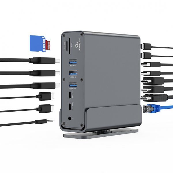 ��� ������� USB-C 15-�-1 (USB-��� + HDMI/DP/PD/���������/LAN/3.5-�� ����), ���� Cablexpert A-CF-COMBO15-01 - �������� 10