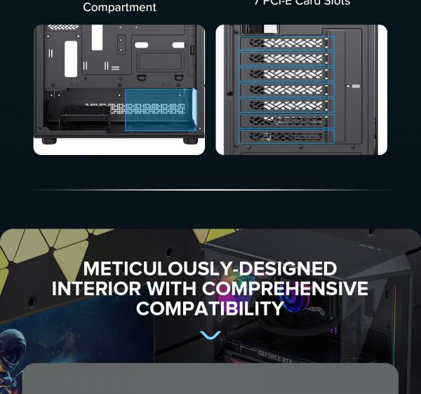 GAMEMAX ������ ����'������� Midi ATX ��� ����� ��������  ATX,ATX, M-ATX,ITX, Tempered Glass,Mesh,USB2.0x1,U Vista COC AB - �������� 27