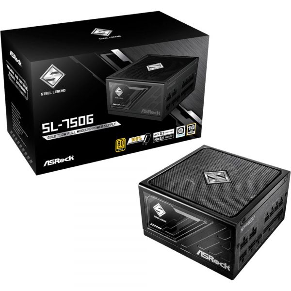 ASROCK   750W, 80 Pluse GOLD, PCIe 5.1 & ATX3 .1 Ready, Fully Modular, 135mm Fan   SL-750G -  7