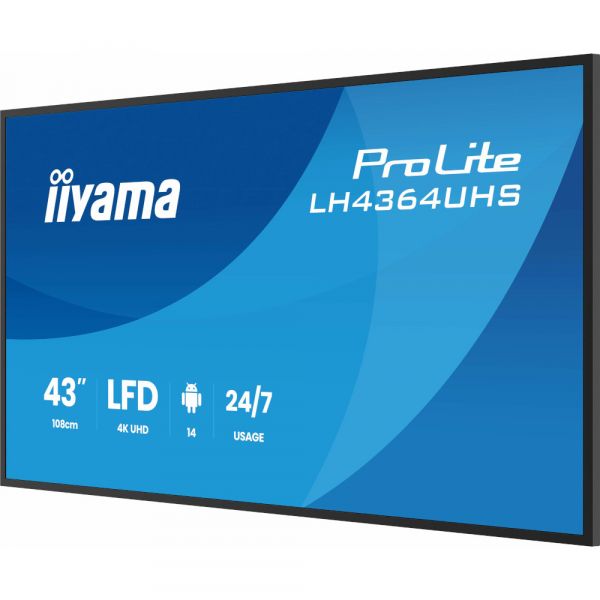 IIYAMA 42.5" 16:9 VA �� ������, 3840�2160, 500 ��/�2, 24 /7, �� ������ 14, 2xHDMI/1xUSB-C/2xUSB 2.0, SP 2x LH4364UHS-B1AG - �������� 6