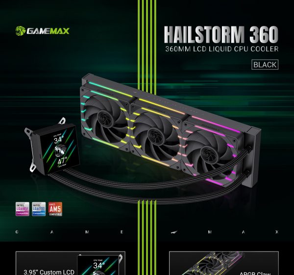 ������� �������� ����������� GAMEMAX HAILSTORM 360 BK - �������� 13